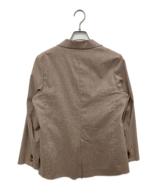 Noble（ノーブル）Noble (ノーブル) 麻ストレッチピークドラペルダブルジャケット ベージュ サイズ:38の古着・服飾アイテム