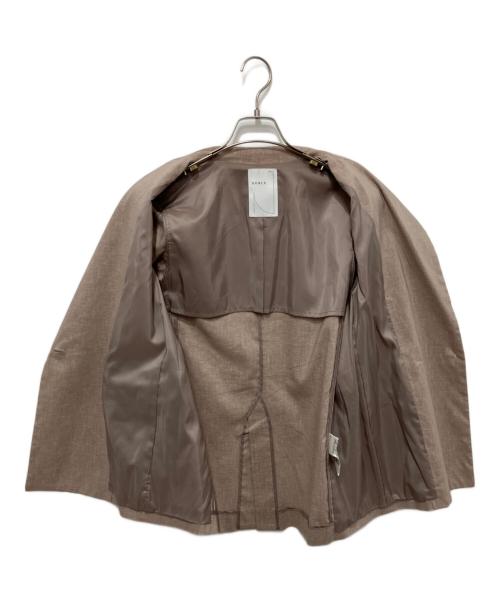 Noble（ノーブル）Noble (ノーブル) 麻ストレッチピークドラペルダブルジャケット ベージュ サイズ:38の古着・服飾アイテム