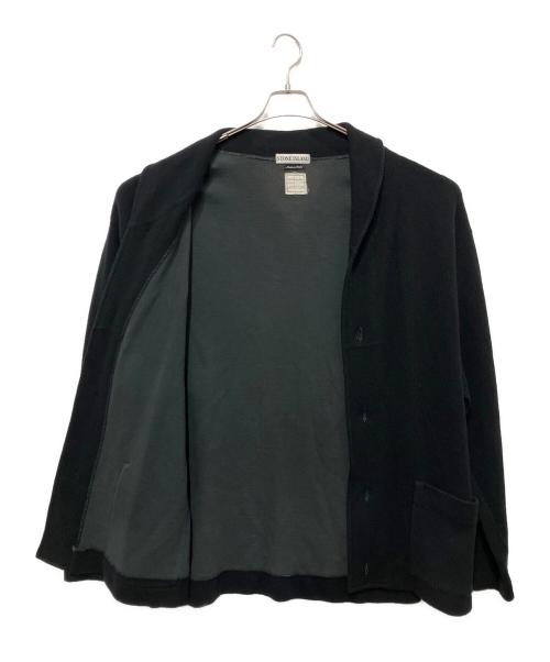 STONE ISLAND（ストーンアイランド）STONE ISLAND (ストーンアイランド) ショールカラーカーディガン ブラック サイズ:Lの古着・服飾アイテム