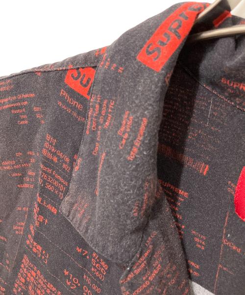 SUPREME（シュプリーム）SUPREME (シュプリーム) 20FW Receipts Rayon S/S Shirt ブラック×レッド サイズ:Mの古着・服飾アイテム