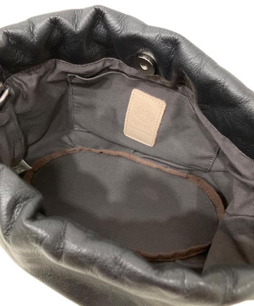 russet（ラシット）russet (ラシット) レザー巾着 4WAYショルダーバッグ ブラックの古着・服飾アイテム
