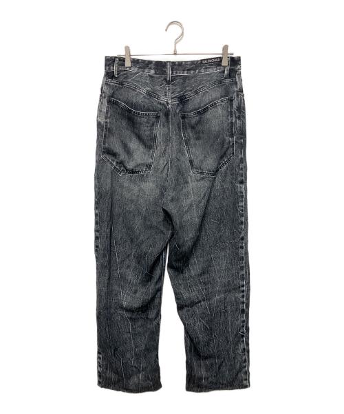 BALENCIAGA（バレンシアガ）BALENCIAGA (バレンシアガ) デニム転写デザインパンツ グレー サイズ:Mの古着・服飾アイテム