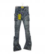 GUAPIグアピ）の古着「Aqua Blue Coffin Arc Embellished Denim」｜インディゴ