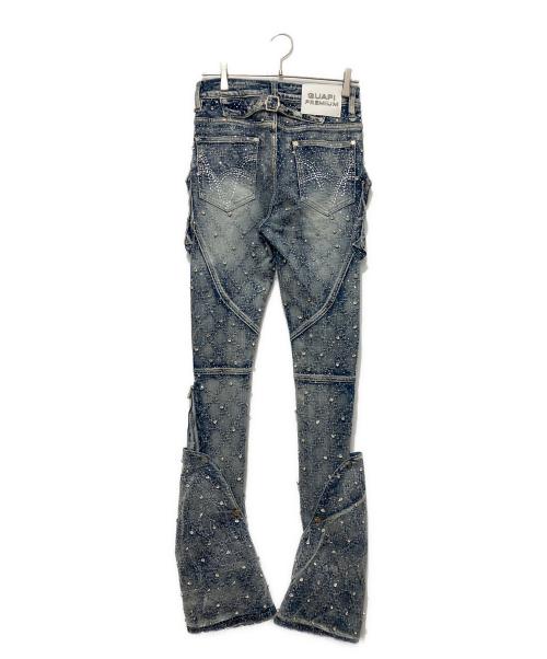 GUAPI（グアピ）GUAPI (グアピ) Aqua Blue Coffin Arc Embellished Denim インディゴ サイズ:28の古着・服飾アイテム