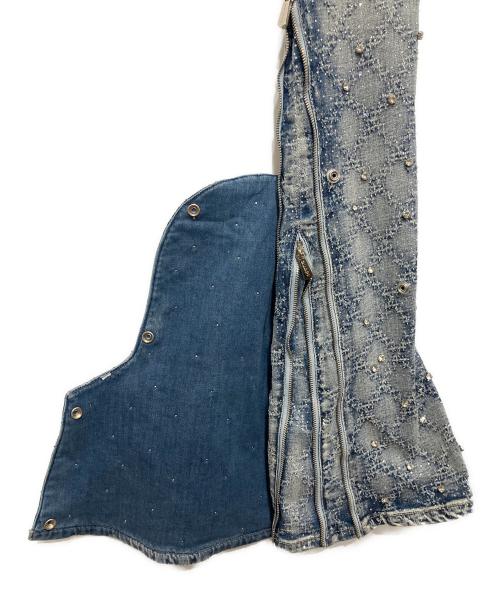 GUAPI（グアピ）GUAPI (グアピ) Aqua Blue Coffin Arc Embellished Denim インディゴ サイズ:28の古着・服飾アイテム