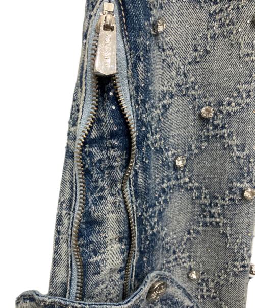 GUAPI（グアピ）GUAPI (グアピ) Aqua Blue Coffin Arc Embellished Denim インディゴ サイズ:28の古着・服飾アイテム