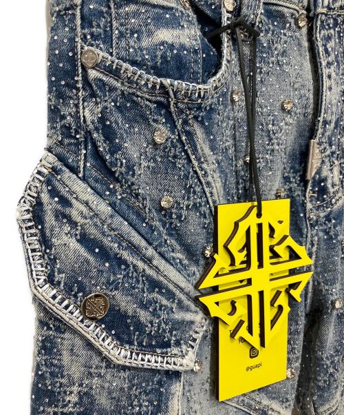 GUAPI（グアピ）GUAPI (グアピ) Aqua Blue Coffin Arc Embellished Denim インディゴ サイズ:28の古着・服飾アイテム