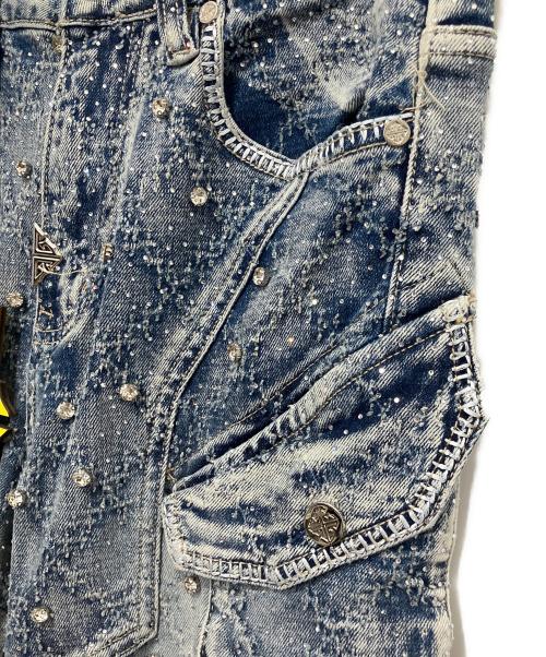 GUAPI（グアピ）GUAPI (グアピ) Aqua Blue Coffin Arc Embellished Denim インディゴ サイズ:28の古着・服飾アイテム