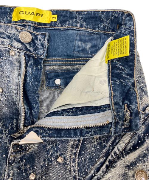 GUAPI（グアピ）GUAPI (グアピ) Aqua Blue Coffin Arc Embellished Denim インディゴ サイズ:28の古着・服飾アイテム