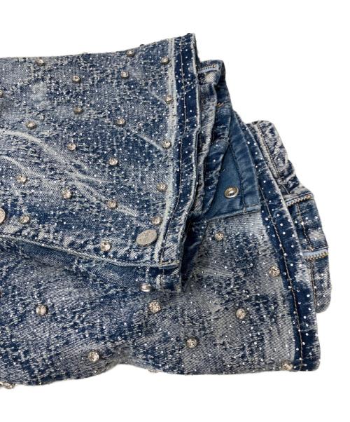 GUAPI（グアピ）GUAPI (グアピ) Aqua Blue Coffin Arc Embellished Denim インディゴ サイズ:28の古着・服飾アイテム
