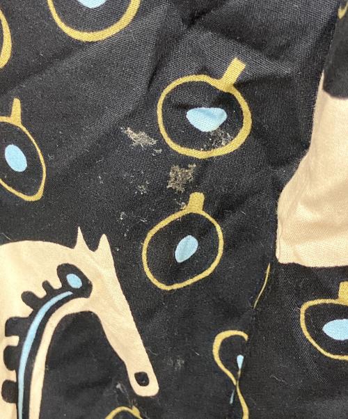 marimekko（マリメッコ）marimekko (マリメッコ) 総柄シャツワンピース ブラック×ベージュ サイズ:36の古着・服飾アイテム