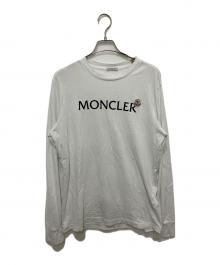 MONCLER（モンクレール）の古着「フロントロゴロングスリーブカットソー」｜ホワイト