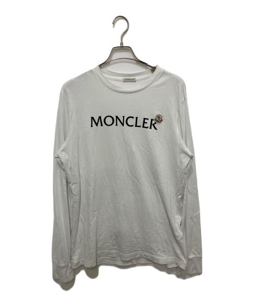 MONCLER（モンクレール）MONCLER (モンクレール) フロントロゴロングスリーブカットソー ホワイト サイズ:Mの古着・服飾アイテム