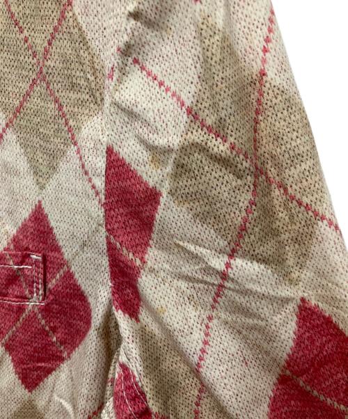 COMME des GARCONS HOMME PLUS（コムデギャルソンオムプリュス）COMME des GARCONS HOMME PLUS (コムデギャルソンオムプリュス) アーガイル柄テーラードジャケット ベージュ×ピンク サイズ:Mの古着・服飾アイテム