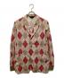COMME des GARCONS HOMME PLUS（コムデギャルソンオムプリュス）の古着「アーガイル柄テーラードジャケット」｜ベージュ×ピンク