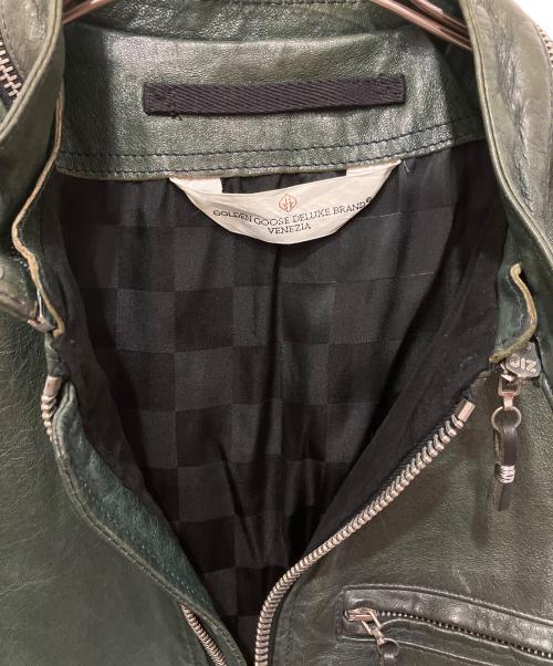 GOLDEN GOOSE（ゴールデングース）GOLDEN GOOSE (ゴールデングース) ラムレザージャケット グリーン サイズ:XXSの古着・服飾アイテム