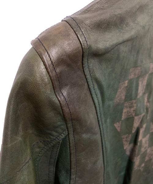 GOLDEN GOOSE（ゴールデングース）GOLDEN GOOSE (ゴールデングース) ラムレザージャケット グリーン サイズ:XXSの古着・服飾アイテム