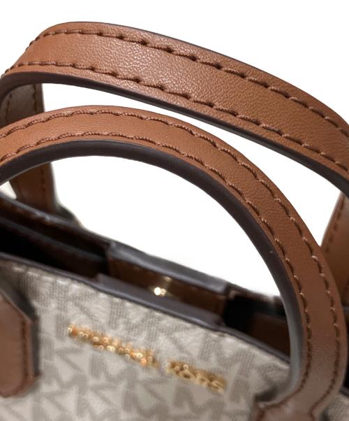 MICHAEL KORS（マイケルコース）MICHAEL KORS (マイケルコース) ミニショルダーバッグ アイボリー×ブラウンの古着・服飾アイテム