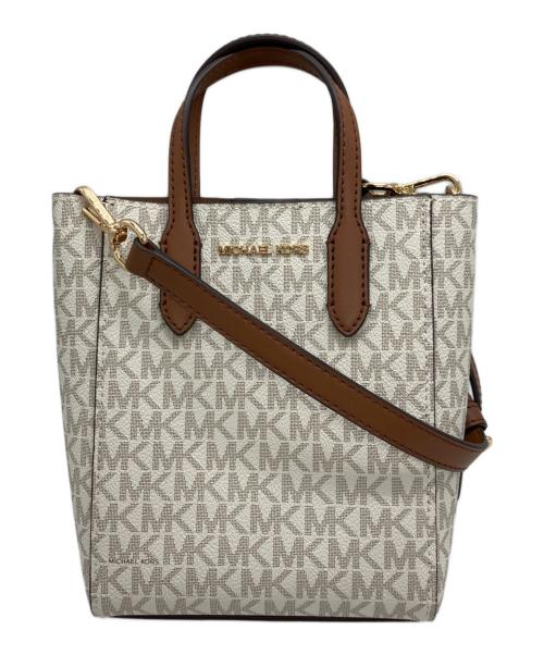 MICHAEL KORS（マイケルコース）MICHAEL KORS (マイケルコース) ミニショルダーバッグ アイボリー×ブラウンの古着・服飾アイテム