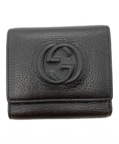 中古・古着通販】GUCCI (グッチ) 3つ折り財布 ブラック｜ブランド