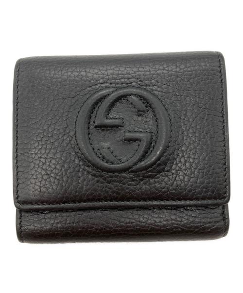 GUCCI（グッチ）GUCCI (グッチ) 3つ折り財布 ブラックの古着・服飾アイテム