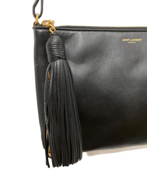Saint Laurent Paris（サンローランパリ）Saint Laurent Paris (サンローランパリ) タッセル付きショルダーバッグ ブラックの古着・服飾アイテム
