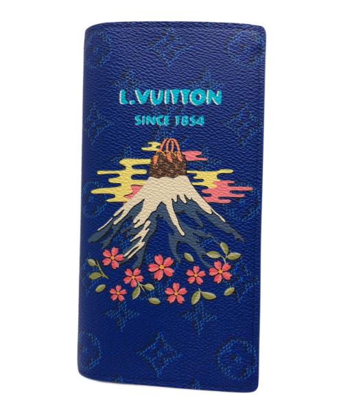 LOUIS VUITTON（ルイ ヴィトン）LOUIS VUITTON (ルイ ヴィトン) PORTEFEUILLE BRAZZA 長財布 ブルーの古着・服飾アイテム