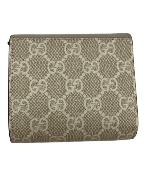 GUCCI（グッチ）GUCCI (グッチ) ダブルG バイカラー ミニ ウォレット ベージュの古着・服飾アイテム