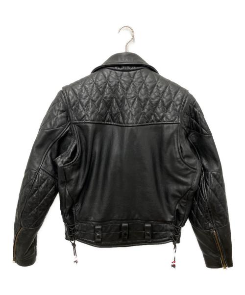 VANSON（バンソン）VANSON (バンソン) パテッド ダブルライダースジャケット ブラック サイズ:42の古着・服飾アイテム