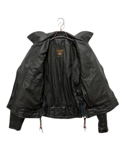 VANSON（バンソン）VANSON (バンソン) パテッド ダブルライダースジャケット ブラック サイズ:42の古着・服飾アイテム