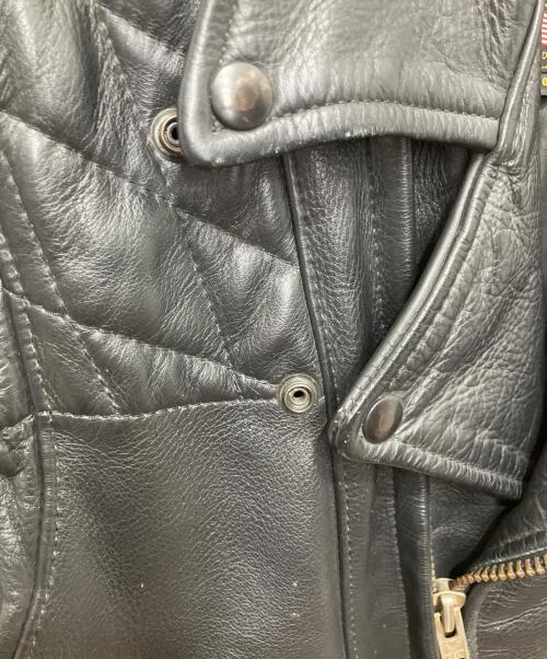 VANSON（バンソン）VANSON (バンソン) パテッド ダブルライダースジャケット ブラック サイズ:42の古着・服飾アイテム