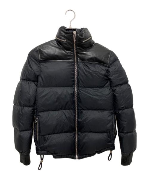 DIOR HOMME（ディオール オム）Dior Homme (ディオール オム) ラムレザー切替ダウンジャケット ブラック サイズ:44の古着・服飾アイテム