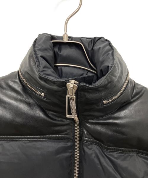 DIOR HOMME（ディオール オム）Dior Homme (ディオール オム) ラムレザー切替ダウンジャケット ブラック サイズ:44の古着・服飾アイテム
