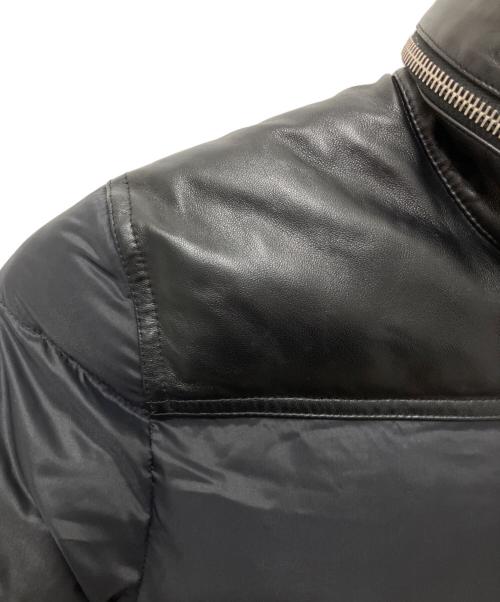 DIOR HOMME（ディオール オム）Dior Homme (ディオール オム) ラムレザー切替ダウンジャケット ブラック サイズ:44の古着・服飾アイテム