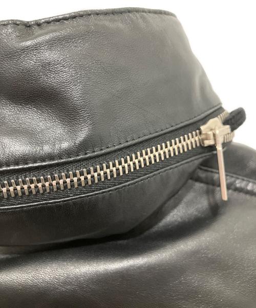 DIOR HOMME（ディオール オム）Dior Homme (ディオール オム) ラムレザー切替ダウンジャケット ブラック サイズ:44の古着・服飾アイテム