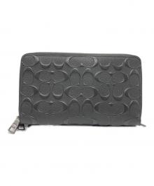 COACH（コーチ）の古着「ダブル ジップ トラベル オーガナイザー・シグネチャー キャンバス」｜ブラック