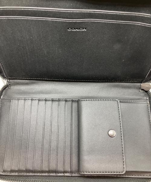 COACH（コーチ）COACH (コーチ) ダブル ジップ トラベル オーガナイザー・シグネチャー キャンバス グレー×ブラックの古着・服飾アイテム
