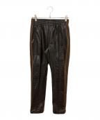 Needles×STUDIOUSニードルズ×ステュディオス）の古着「別注 TRACK PANT FAUX LTHR」｜ブラウン
