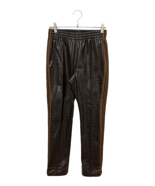 Needles（ニードルズ）Needles (ニードルズ) STUDIOUS (ステュディオス) 別注 TRACK PANT FAUX LTHR ブラウン サイズ:XSの古着・服飾アイテム