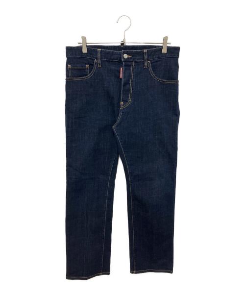 DSQUARED2（ディースクエアード）DSQUARED2 (ディースクエアード) レザーパッチ デニムパンツ インディゴ サイズ:48の古着・服飾アイテム