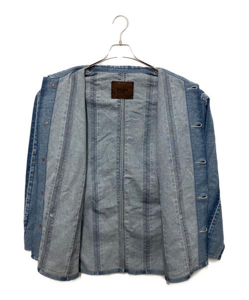 AUTHEN（オーセン）AUTHEN (オーセン) サーキュラーデニム ストライプ ジャケット インディゴ サイズ:FREEの古着・服飾アイテム