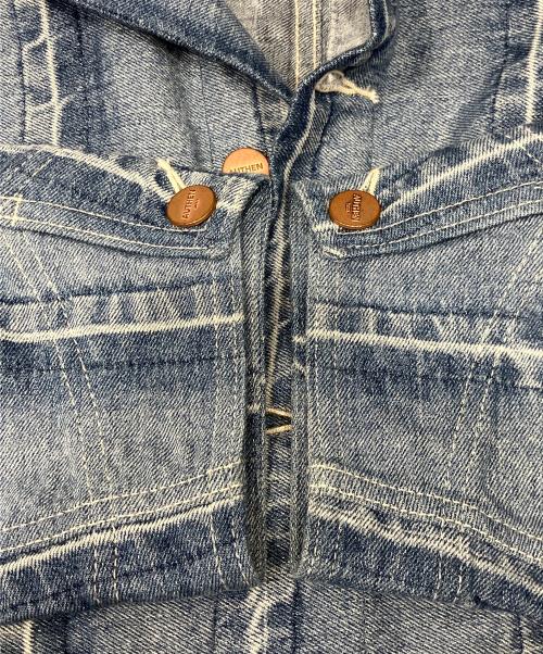 AUTHEN（オーセン）AUTHEN (オーセン) サーキュラーデニム ストライプ ジャケット インディゴ サイズ:FREEの古着・服飾アイテム