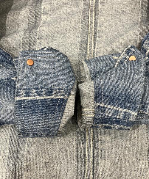 AUTHEN（オーセン）AUTHEN (オーセン) サーキュラーデニム ストライプ ジャケット インディゴ サイズ:FREEの古着・服飾アイテム