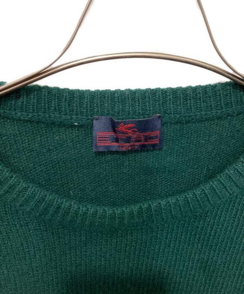 ETRO（エトロ）ETRO (エトロ) アンゴラ混ロゴジャガードクルーネックニット グリーン サイズ:48の古着・服飾アイテム