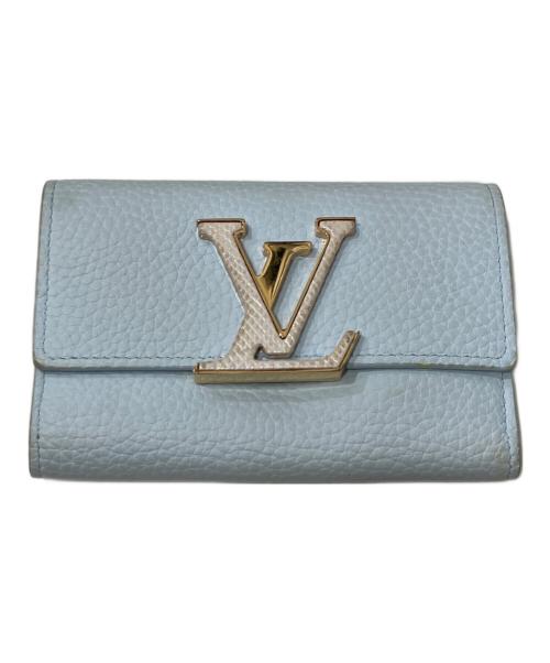 LOUIS VUITTON（ルイ ヴィトン）LOUIS VUITTON (ルイ ヴィトン) トリヨンレザー/カルングレザー ポルトフォイユ・カプシーヌ コンパクト ブルーの古着・服飾アイテム