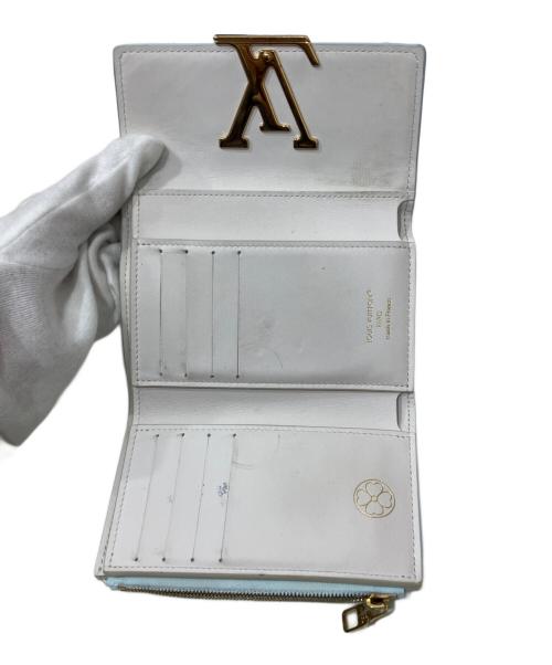 LOUIS VUITTON（ルイ ヴィトン）LOUIS VUITTON (ルイ ヴィトン) トリヨンレザー/カルングレザー ポルトフォイユ・カプシーヌ コンパクト ブルーの古着・服飾アイテム