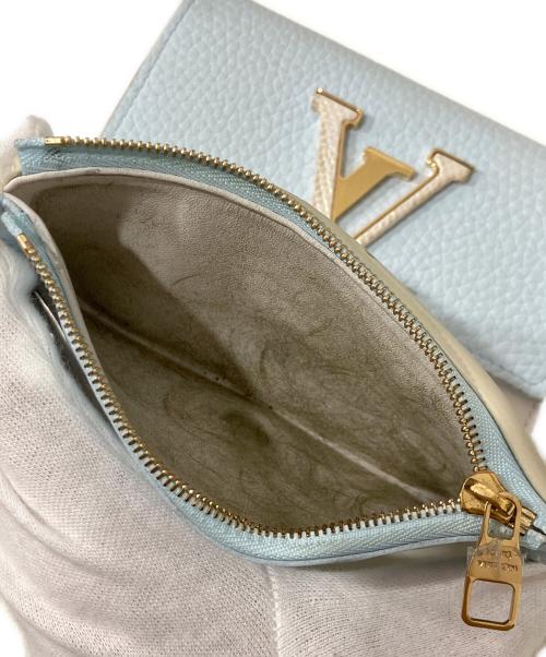 LOUIS VUITTON（ルイ ヴィトン）LOUIS VUITTON (ルイ ヴィトン) トリヨンレザー/カルングレザー ポルトフォイユ・カプシーヌ コンパクト ブルーの古着・服飾アイテム