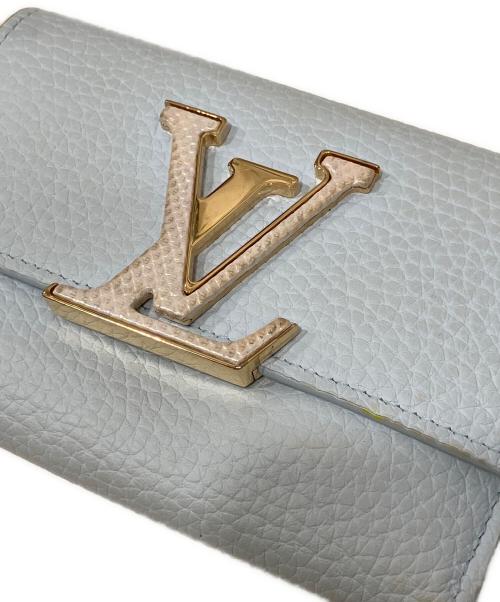 LOUIS VUITTON（ルイ ヴィトン）LOUIS VUITTON (ルイ ヴィトン) トリヨンレザー/カルングレザー ポルトフォイユ・カプシーヌ コンパクト ブルーの古着・服飾アイテム