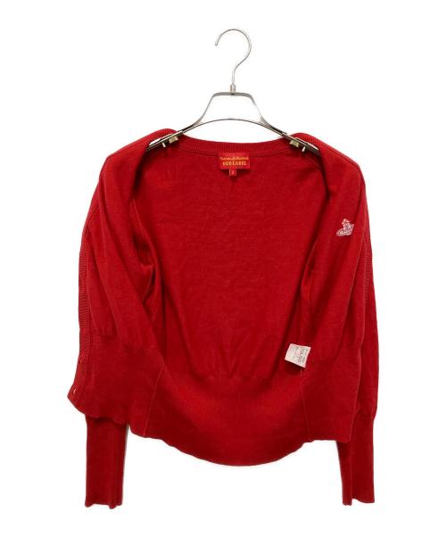 Vivienne Westwood RED LABEL（ヴィヴィアンウエストウッドレッドレーベル）Vivienne Westwood RED LABEL (ヴィヴィアンウエストウッドレッドレーベル) カシミヤ混カーディガン レッド サイズ:2の古着・服飾アイテム