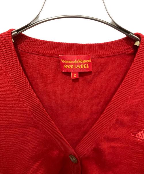 Vivienne Westwood RED LABEL（ヴィヴィアンウエストウッドレッドレーベル）Vivienne Westwood RED LABEL (ヴィヴィアンウエストウッドレッドレーベル) カシミヤ混カーディガン レッド サイズ:2の古着・服飾アイテム
